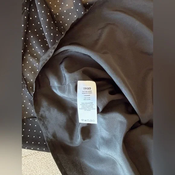 Dynamite Black Long Sleeve Polka Dot Midi Dress - Picture 9 of 12